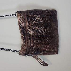 KENNETH COLE REATION Copper Brown Metallic Crossbody Bag